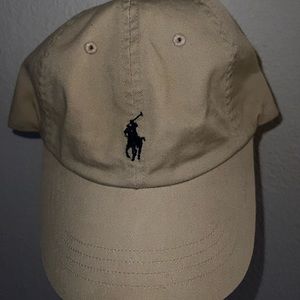 Tan polo Ralph Lauren adjustable baseball cap